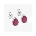 1.60 Ct Pear Pink Ruby Prong 10K gold Teardrop Stud Earrings by Fine Color Jewels