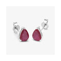1.60 Ct Pear Pink Ruby Prong 10K gold Teardrop Stud Earrings by Fine Color Jewels