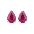 1.60 Ct Pear Pink Ruby Prong 10K gold Teardrop Stud Earrings by Fine Color Jewels