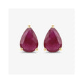 1.60 Ct Pear Pink Ruby Prong 10K gold Teardrop Stud Earrings by Fine Color Jewels