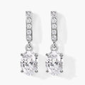 1.64 Ct Oval Lab Grown Diamond Prong Platinum Dangle Drop Bridal Earrings by Fine Color Jewels