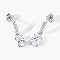 1.64 Ct Oval Lab Grown Diamond Prong Platinum Dangle Drop Bridal Earrings by Fine Color Jewels