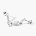 1.64 Ct Oval Lab Grown Diamond Prong Platinum Dangle Drop Bridal Earrings by Fine Color Jewels