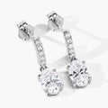 1.64 Ct Oval Lab Grown Diamond Prong Platinum Dangle Drop Bridal Earrings by Fine Color Jewels