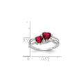 1.648 Ct Double Heart Red Ruby and Lab Diamond Gold Toi et Moi Bypass Ring by Fine Color Jewels