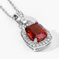 1.65 Ct cushion orange Madeira Citrine and Lab Diamond prong Silver Slide Pendant Necklace by Fine Color Jewels