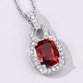 1.65 Ct cushion orange Madeira Citrine and Lab Diamond prong Silver Slide Pendant Necklace by Fine Color Jewels