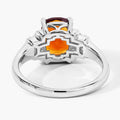 1.65 Ct Cushion Yellow Madeira Citrine and Lab Diamond Prong Silver Bridge Ring by Fine Color Jewels