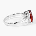 1.65 Ct Cushion Yellow Madeira Citrine and Lab Diamond Prong Silver Bridge Ring by Fine Color Jewels