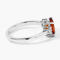 1.70 Ct Oval Yellow Madeira Citrine and Lab Diamond Prong Silver Cocktail Ring by Fine Color Jewels