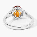 1.70 Ct Oval Yellow Madeira Citrine and Lab Diamond Prong Silver Cocktail Ring by Fine Color Jewels