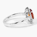 1.70 Ct Oval Yellow Madeira Citrine and Lab Grown Diamond Prong Silver Halo Ring by Fine Color Jewels