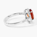 1.70 Ct Oval Yellow Madeira Citrine & Lab Diamond Prong Silver Halo Pave Ring by Fine Color Jewels