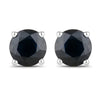 1.70 Ct Round Blue Sapphire Prong 10K Gold Stud Earrings