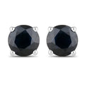 1.70 Ct Round Blue Sapphire Prong 10K Gold Stud Earrings by Fine Color Jewels