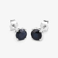 1.70 Ct Round Blue Sapphire Prong 10K Gold Stud Earrings by Fine Color Jewels