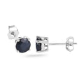 1.70 Ct Round Blue Sapphire Prong 10K Gold Stud Earrings by Fine Color Jewels