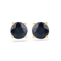 1.70 Ct Round Blue Sapphire Prong 10K Gold Stud Earrings by Fine Color Jewels