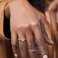1.75 Ct Cushion Natural Blue Topaz Prong Rhodium Over Silver Halo Ring by Fine Color Jewels