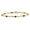 1.76 Ct Oval Blue Sapphire & Diamond Prong 14K Yellow Gold Twist Link Bracelet