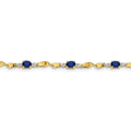 1.76 Ct Oval Blue Sapphire & Diamond Prong 14K Yellow Gold Twist Link Bracelet by Fine Color Jewels