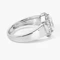 1.80 Ct Oval Lab Grown Diamond Prong Thick Band Platinum Halo Bridal Ring by Fine Color Jewels
