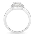 1.80 Ct Oval Lab Grown Diamond Prong Thick Band Platinum Halo Bridal Ring by Fine Color Jewels