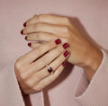 1.84 Ct Square Red Garnet and White Topaz Prong Silver Cocktail Ring by Fine Color Jewels