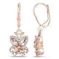 1.88 Ct Peach Morganite Prong 18K Rose Gold Plated Silver Dangle Earrings by Fine Color Jewels