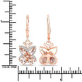 1.88 Ct Peach Morganite Prong 18K Rose Gold Plated Silver Dangle Earrings by Fine Color Jewels