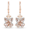 1.88 Ct Peach Morganite Prong 18K Rose Gold Plated Silver Dangle Earrings