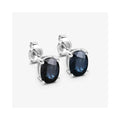 1.90 Ct Oval Blue Sapphire Prong 10K Gold Stud Earrings by Fine Color Jewels