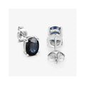1.90 Ct Oval Blue Sapphire Prong 10K Gold Stud Earrings by Fine Color Jewels