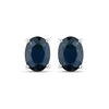 1.90 Ct Oval Blue Sapphire Prong 10K Gold Stud Earrings