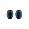 1.90 Ct Oval Blue Sapphire Prong 10K Gold Stud Earrings by Fine Color Jewels