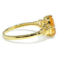 1.92 Ct Octagon Yellow Citrine and White Topaz Prong Silver Statement Ring by Fine Color Jewels