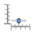 1.95 Ct Oval Blue Sapphire Diamond Prong 10k Gold Pave Bridge Ring by Fine Color Jewels
