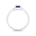 1.95 Ct Oval Blue Sapphire Diamond Prong 10k Gold Pave Bridge Ring by Fine Color Jewels