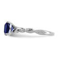 1.96 Ct Cushion Blue Created Sapphire & Diamond Prong Silver Infinity Twisted Ring by Fine Color Jewels