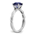 1.96 Ct Cushion Blue Created Sapphire & Diamond Prong Silver Infinity Twisted Ring by Fine Color Jewels
