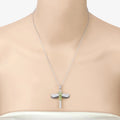 1.98 Ct Green Peridot Prong Sterling Silver Dragonfly Pendant Cable Chain Necklace by Fine Color Jewels