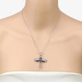 1.99 Ct Violet Tanzanite Prong Silver Dragonfly Pendant Cable Chain Necklace by Fine Color Jewels
