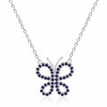 Blue Sapphire Butterfly Necklace by Fine Color Jewels
