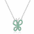 Emerald Butterfly Necklace by Fine Color Jewels