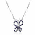Blue Sapphire Butterfly Necklace by Fine Color Jewels