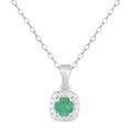 Emerald Halo Necklace by Fine Color Jewels