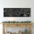 1 Corinthians 13: 'Love Is Patient' - Rustic Christian Wall Art, Religious Decor for Living Room by Tailored Canvases
