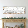 1 Corinthians 13 - Love Is Patient Rustic Sign by Tailored Canvases