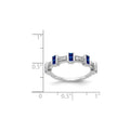 1 Ct Blue Princess-Cut Sapphire Diamond Channel 14k White Gold Fancy Ring by Fine Color Jewels