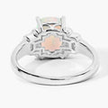 1 Ct Cushion White Ethiopian Opal Lab Diamond Prong Silver Bridge Ring by Fine Color Jewels